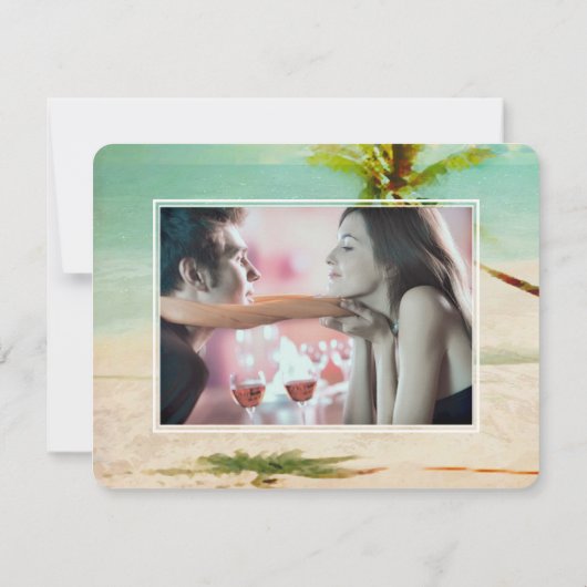 Save The Date PixDezines Beach/Ocean/Palm Tree/Enregistrer la da (Dos)