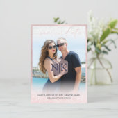Save The Date PixDezines Blush Pink Modern Script|do-it-yourself (Debout devant)