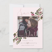 Save The Date PixDezines DÉLICATE AMOUR ROSE BLANC do-it-yoursel (Devant)