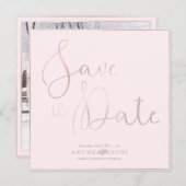 Save The Date PixDezines DÉLICATE AMOUR ROSE BLANC do-it-yoursel (Devant / Derrière)