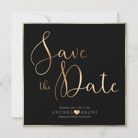 Save The Date PixDezines DELICATE LOVE FAUX OR|BOTANICA (Devant)