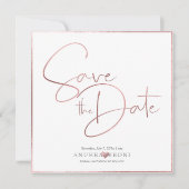 Save The Date PixDezines DELICATE LOVE FAUX ROSE OR FOIL (Devant)