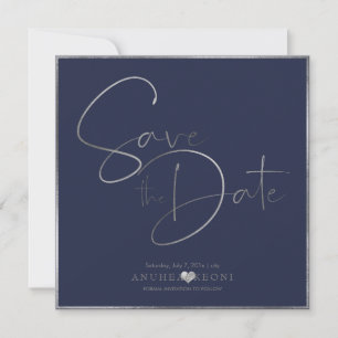 Save The Date PixDezines DELICATE LOVE FAUX SILVER BOTANICA