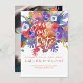 Save The Date PixDezines Enregistrer la date/aquarelle florale/a (Devant / Derrière)