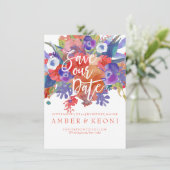 Save The Date PixDezines Enregistrer la date/aquarelle florale/a (Debout devant)