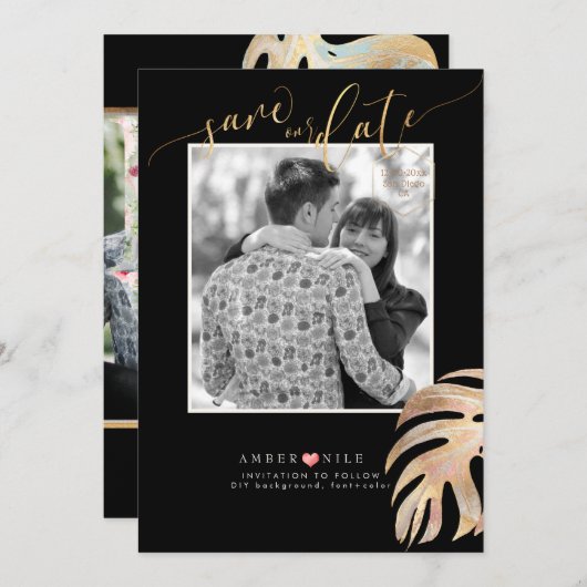 Save The Date PixDezines Enregistrer la date/Botanica Love (Devant / Derrière)