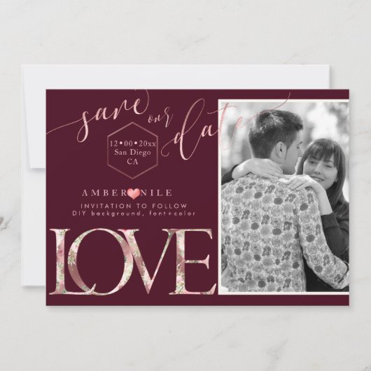 Save The Date PixDezines Enregistrer la date/Botanica Love (Devant)