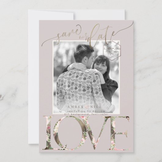 Save The Date PixDezines Enregistrer la date/Botanica Love (Devant)