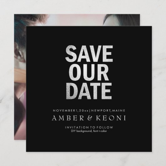 Save The Date PixDezines Enregistrer la date/Faux Argent/do-it-y (Devant / Derrière)