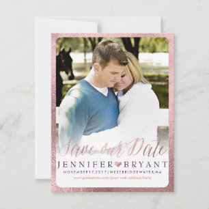 Save The Date PixDezines Enregistrer la date/Faux Rose Gold Hear