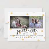 Save The Date PixDezines Faux Gold Pois Enregistrer la date (Devant)