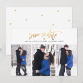 Save The Date PixDezines Faux Or Moderne Écriture Pinceau (Devant / Derrière)