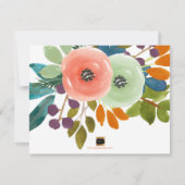 Save The Date PixDezines Fleurs aquarelles Enregistrer la date (Dos)