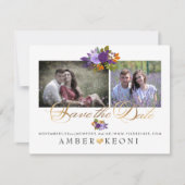 Save The Date PixDezines Fleurs aquarelles Enregistrer la date (Devant)