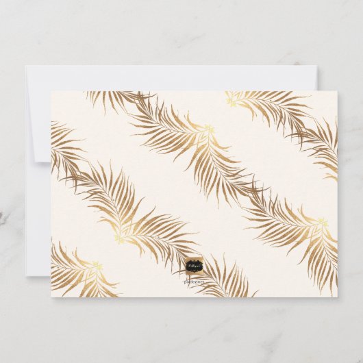 Save The Date PixDezines Fronds Palm Faux Or Script moderne (Dos)