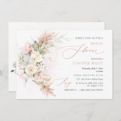 Save The Date PixDezines H2 Blush Alabaster Rose Fête des mariée (Devant / Derrière)