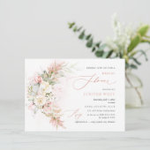 Save The Date PixDezines H2 Blush Alabaster Rose Fête des mariée (Debout devant)