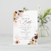 Save The Date PixDezines H2 Boho Fall Flowers Brunch Bubbly (Debout devant)