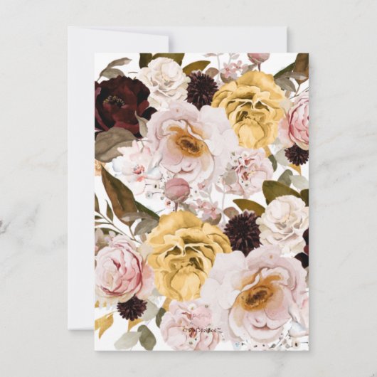 Save The Date PixDezines H2 Boho Fall Flowers Brunch Bubbly (Dos)