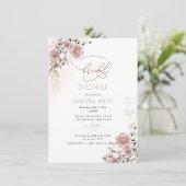 Save The Date PixDezines H2 Dusty Rose Fête des mariées florale (Debout devant)