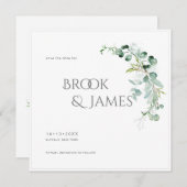 Save The Date PixDezines H2 Vert Eucalyptus Enregistrer La Date (Devant / Derrière)