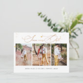 Save The Date PixDezines Luxe Calligraphie Faux Gold Heart (Debout devant)