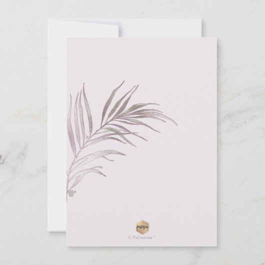 Save The Date PixDezines MAUVE PALMS ENREGISTRER LA DATE (Dos)