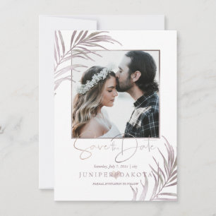 Save The Date PixDezines MAUVE PALMS ENREGISTRER LA DATE