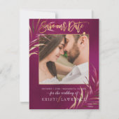 Save The Date PixDezines Palms Bourgogne/Photo enregistrer notre (Devant)