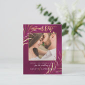 Save The Date PixDezines Palms Bourgogne/Photo enregistrer notre (Debout devant)