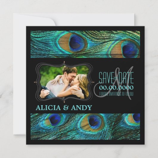 Save The Date PixDezines paon/événements diy+arrière-plan (Devant)