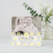 Save The Date PixDezines pique damask/jaune/gris (Debout devant)