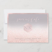 Save The Date PixDezines rose vierge Script+Parties scintillant (Devant)