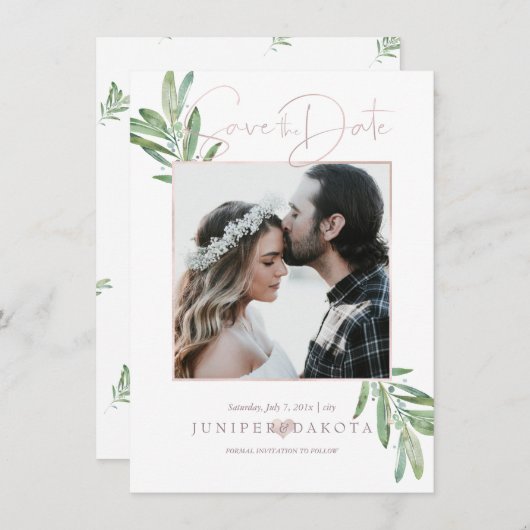 Save The Date PixDezines SAGE, GREENERY ENREGISTRER LA DATE (Devant / Derrière)