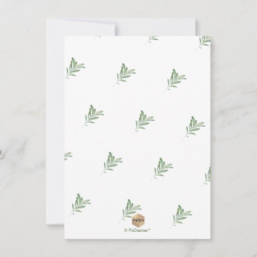 Save The Date PixDezines SAGE, GREENERY ENREGISTRER LA DATE (Dos)