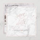 Save The Date PixDezines SAVE DATE|BLUSH PINK FUN SCRIPT+MARBLE (Devant / Derrière)