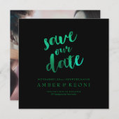 Save The Date PixDezines Save Date/Emerald Green/do-it-yourself (Devant / Derrière)