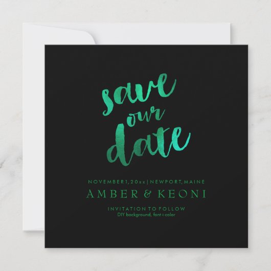 Save The Date PixDezines Save Date/Emerald Green/do-it-yourself (Devant)