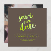 Save The Date PixDezines Save Date/Lime Green/do-it-yourself Arr (Devant / Derrière)