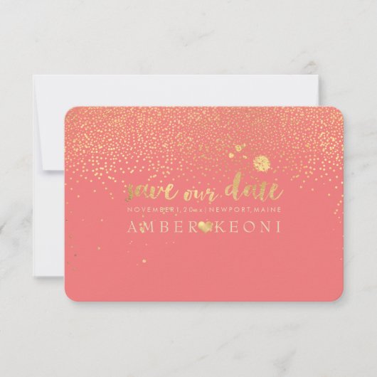Save The Date PixDezines Speckles Faux Gold/Save Date/do-it-your (Devant)