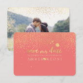 Save The Date PixDezines Taches Faux Or/Save Date/DIY Couleur (Devant / Derrière)