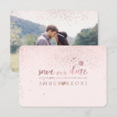 Save The Date PixDezines Taches rose doré/Date de mariage/Faire  (Devant / Derrière)