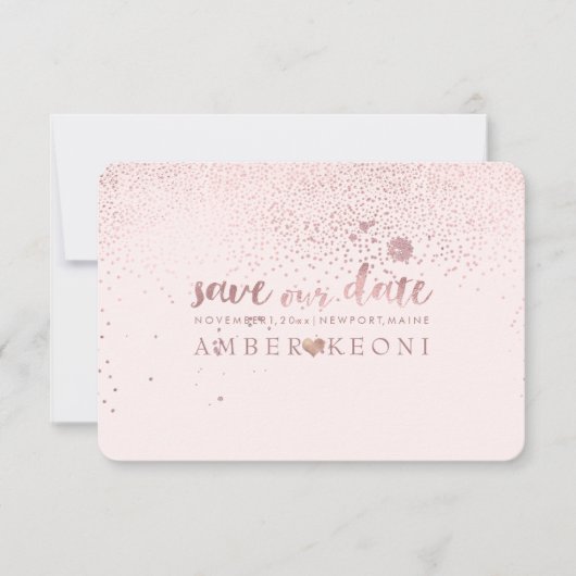 Save The Date PixDezines Taches rose doré/Date de mariage/Faire  (Devant)