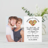 Save The Date Pizza moderne Amore Typographie noire Mariage phot (Debout devant)