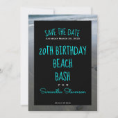 Save The Date Plage Anniversaire Bash Toute année N'importe quel (Devant)