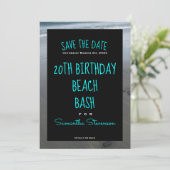 Save The Date Plage Anniversaire Bash Toute année N'importe quel (Debout devant)