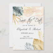 Save The Date Plage aux feuilles de palmier Enregistrer la date (Devant)