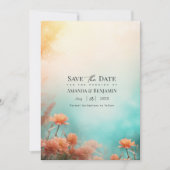 Save The Date Plage de destination Corail sarcelle et coucher de (Devant)