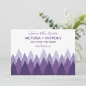 Save The Date Plage de forêt violette Bois mariage Enregistrer l (Debout devant)