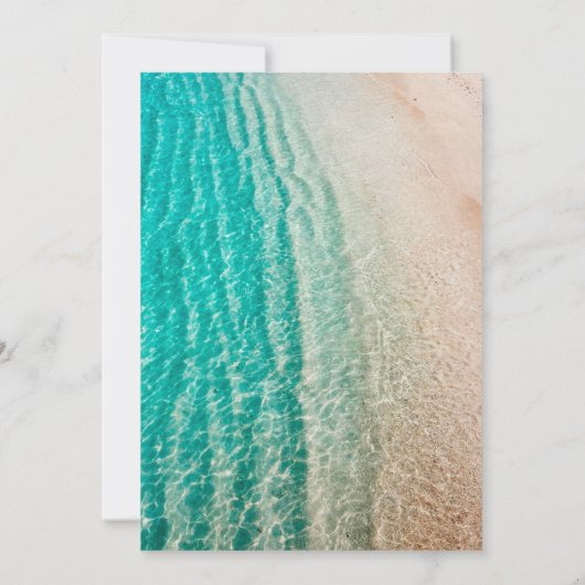 Save The Date Plage d'été de l'océan Côtier Destination Mariage (Dos)